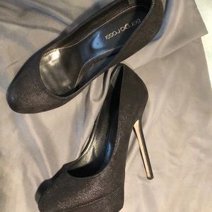 Sergio Rossi Black Platform High Heels